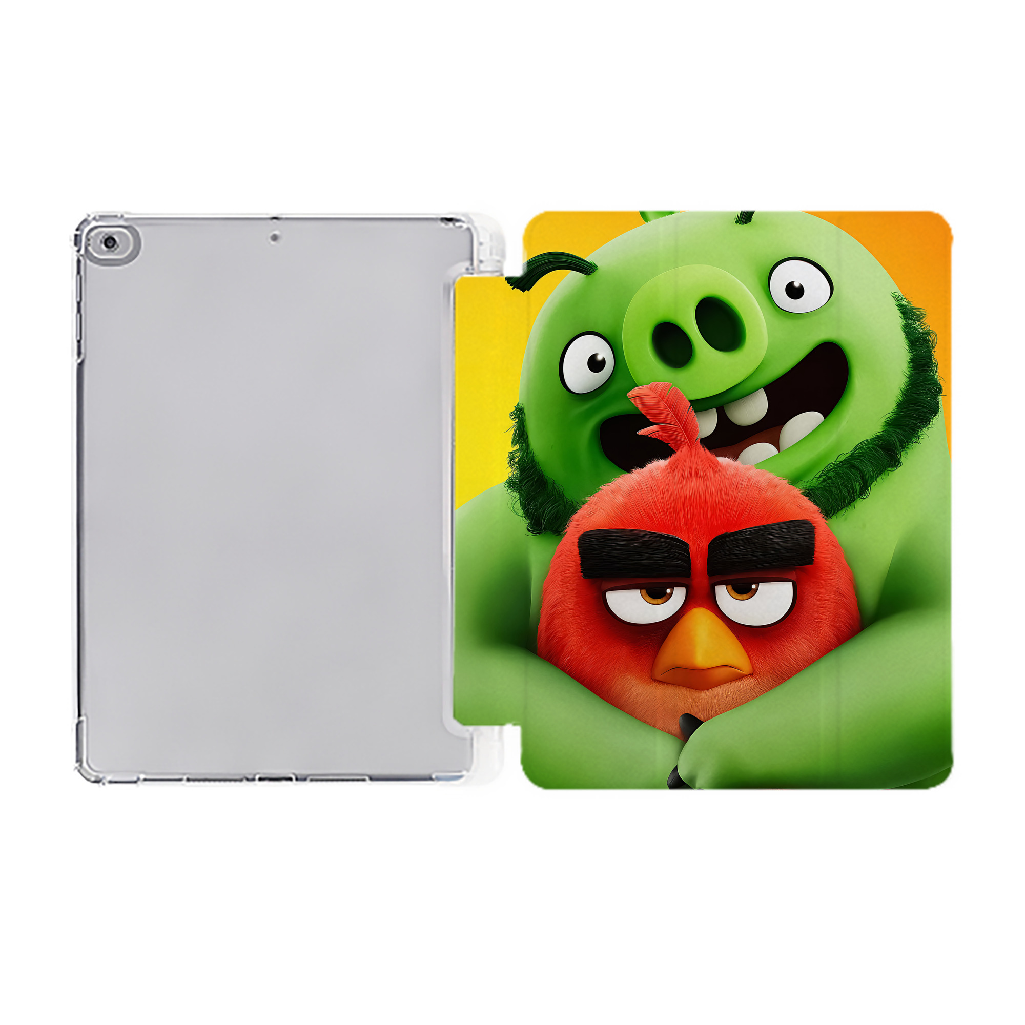 （画像用） Angry Birds アングリーバード IPad ケース ペン収納付き 三つ折りスタンド PUレザー×シリコン 対応機種9.5/10.5/10.9インチ